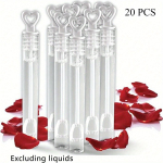 20 Pcs Mini White Heart Bubble Wand Party Favors for Wedding, Engagement Valentine's Day Sweet Gift for Couple Boys and Girls (Excluding Liquids) balta