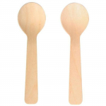6 cuill&egrave;res en bois 10 cm