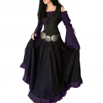 Viduramžių renesansinė moteri&scaron;ka suknelė netaisyklingomis ilgomis rankovėmis Cosplay Maxi suknelė XXXXXL