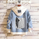 Ataka prie&scaron; Titaną: Erenas, Mikasa, Levis Žvalgybos korpuso kasdienis džinsinis &scaron;varkas (Unisex) S