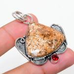 Wild Horse, Garnet Handmade 925 Sterling Silver Jewelry Pendant 2.05 c9d44