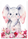 Plakat do pokoju dziecka słoń 21x29,7 cm A4