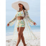 2025 Naujas Stilingas Bikini Trijų Dalių Rinkinys su Užmetu XL