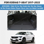 Automatinis viso uždengimo bagažinės kilimėlis, skirtas &bdquo;SKODA Kodiaq 7-Seat&ldquo; 2017&ndash;22 21 20 19 18 automobilio bagažinės uždangalo pagalvėlė, salono apsaugos priedai Black-Black