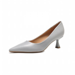 Žemakulniai pompos moterims Odiniai uždari smailūs pir&scaron;tai Kitten Heels Patogūs Slip on Stiletto Pumps Moteri&scaron;kos Darbo Biuro Verslo Vestuvinės Suknelės Batai 38 pilka spalva