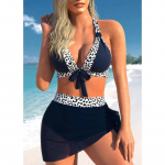 Naujas Vasaros Paplūdimio Naujas Moteri&scaron;kas Bikini Dviejų Dalių Maudymosi Kostiumėlis Mėlynas Rožinis Ra&scaron;tas Suvarstomas Kaspinas Paplūdimio Suknelė S-6XL XL
