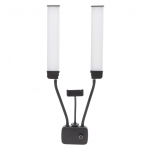 LED papildomas ap&scaron;vietimas 3200K iki 5600K Dvigubos rankos Reguliuojamas ry&scaron;kumas USB su telefono laikikliu Video UK Plug
