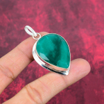 Smaragdo pakabukas, 925 sterlingo sidabro pakabukas, brangakmenių papuo&scaron;alai, rankų darbo pakabukas, nuostabus papuo&scaron;alas, dovana jai 2.20 Inches žalia