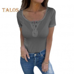 Moteri&scaron;ki mar&scaron;kinėliai su O formos i&scaron;kirpte, sagomis, pusiau užsegiami, trumpomis rankovėmis, vienspalviai, prigludę, užtraukiami vir&scaron;utiniai drabužiai, kasdieniam dėvėjimui S rožinė