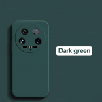 Xiaomi 14 Ultra skysto silikono telefono dėklas Xiaomi Mi 14 Mi14 Ultra Mi14Ultra dėklai smūgiams atsparus apsauginis dangtelis For Xiaomi 14 Ultra tamsiai žalia spalva