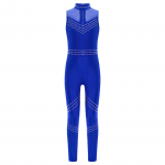 Mergaičių berankoviai tinklelio lopų kombinezonai, viso kūno blizgantis cirkonio leotardas dailiajam čiuožimui ir &scaron;okiams 11-12 Years