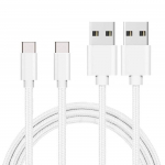Cable USBC pour OnePlus 10 Pro - OnePlus 9 - OnePlus 9 Pro - OnePlus 8 - OnePlus 8T - OnePlus 7T -Nylon Blanc 1M [LOT 2] Phonillico&reg;