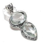 Natural White Topaz Gemstone 925 Sterling Silver Jewelry Pendant 2.56 j4c54