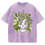 Poriniai mar&scaron;kinėliai Laisvi Oversized Plauti Džinsiniai Mar&scaron;kinėliai Kaukolė Botaninis Ra&scaron;tas Kasdienis &Scaron;ikas Unisex Trumpomis Rankovėmis Vintažinis Topas S