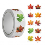 500 vnt. Rudens klevo lapų lipdukų, lipnių etikečių lipdukų rulonas, rudens lapų lipdukai Padėkos derliaus vokams, žurnalams, i&scaron;karpų albumų dekorui