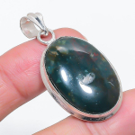 Natural Bloodstone Gemstone 925 Sterling Silver Jewelry Pendant 1.81 n2y11