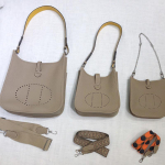 Stilius Auk&scaron;tos klasės Pagaminta pagal užsakymą Rankomis siūta Evelyn Galvos juosta Sluoksniuota Karvės odos Oda Universalus Mini Kibirėlis Rankinė Vienu petimi / Kryžiuojama per kūną Small size+18CM pilka