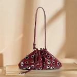 Moteri&scaron;kas metalinėmis kniedėmis puo&scaron;tas pečių krep&scaron;ys, didelės talpos, retro tu&scaron;čiaviduris rankinukas su rai&scaron;teliu, crossbody krep&scaron;ys, rankinukas apsipirkimui, atostogoms 29x3x16cm