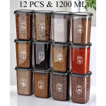 Hermeti&scaron;ki maisto laikymo indų rinkiniai &ndash; Skaidrūs, be BPA, sandėliuko organizatoriai, Stacking, nepralaidūs užkandžių stiklainiai virtuvei 12 pcs - 1200 ml