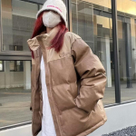 Moteri&scaron;ka vintažinė dirbtinės odos striukė medvilnė parkas juoda stora &scaron;ilta žiemos rudens pu negabaritinė kailis korėjieti&scaron;ko stiliaus vir&scaron;utiniai drabužiai 2XL