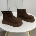 Platformos moteri&scaron;ki snieginiai batai su zom&scaron;iniais trumpais pliu&scaron;iniais viduriniais auk&scaron;takulniais medvilniniai batai 2025 m. tendencija, &scaron;ilta, jauki sagtis žiemos dizaineris Botas Mujer 40