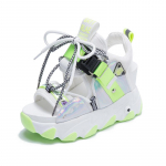 Moteri&scaron;kos stambios platformos basutės, dizainerių naujo prekės ženklo 2024 m. vasaros paplūdimio laisvalaikio bateliai, moteri&scaron;ki suvarstomi plei&scaron;tai, 9 cm madingos basutės, damos2 34