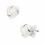Pandora 293209C01 Moment White Rose in Bloom Sidabriniai auskarai-studs