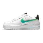 Nike Air Force 1 LV8 1 GS (Gs) sportbačiai vaikams, balti, akvamarino spalvos, juodi, žali, strike'ai, DJ5154-100 35.5