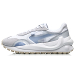 Li Ning Fang Yuan amortizuojantys neslidūs patvarūs lengvi žemo profilio bėgimo bateliai moterims sportbačiai balti &scaron;viesiai mėlyni AGCR034-2 35