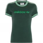Adidas Originals Logotipas Trys Juostelės Apvali I&scaron;kirptė Raidė Trumpomis Rankovėmis Mar&scaron;kinėliai Moterims Mar&scaron;kinėliai &Scaron;viesiai Žali JJ1504 XS