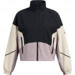 Under Armour Unstoppable Retro Sportinė Striukė su Stovu Patogi Universali Spalvų Bloko Striukė Moteri&scaron;ka Striukė Juoda 1374889-002 S