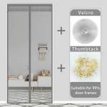 Magnetinis tinklelis nuo uodų automatinis užsidarantis durų ekranas Užuolaidos tinklelis Vasarinis anti-bug Fly durų užuolaidos tinklinis virtuvės ekranas W 75 X H 200 cm