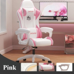 Kompiuterio atrama nugarai Biuro kėdės Dizainas Ergonominė Grindų atrama nugarai Biuro kėdės Fotelis Sukamas Silla Žaidimų Baldai rožinė
