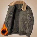 Vyri&scaron;ka žieminė nauja laisva darbo stiliaus ėriuko vilnos striukė su keliomis ki&scaron;enėmis, vilnos, pa&scaron;iltinta &scaron;iluminė striukė XXL žalia