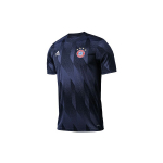 Adidas 20-21 sezono FC Bayern M&uuml;nchen prie&scaron; rungtynes &scaron;ildantis trumpomis rankovėmis futbolo mar&scaron;kinėlis vyri&scaron;ki vir&scaron;utiniai drabužiai Mėlynas FR6070 S