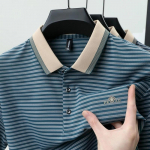 Vyri&scaron;ki nauji ledo &scaron;ilko polo mar&scaron;kinėliai Premium prabanga Vėsus audinys Verslo atsitiktiniai Golfo siauro kirpimo mar&scaron;kinėliai su apykakle Vasara 2XL