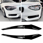 2 vnt. blizgios juodos spalvos automobilio priekinių žibintų antakių vokų dangteliai BMW 1 serijos F20 F21 standartiniam prie&scaron; patobulinimą 2011-2014 m.