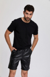 Vyri&scaron;ki stilingi juodi &scaron;ortai Biker sporto salės Unikalūs 100% natūrali oda Tikri Boxer ėriuko oda 28 ( X-Small ) juoda
