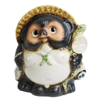 Shigaraki keramika 19 cm auk&scaron;čio me&scaron;kėnas Fukufuku Tanuki M ruda