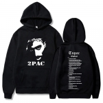 Su gobtuvu reperio Tupac 2pac bliuzonai vyrams ir moterims Hip Hop gatvės drabužiai, spausdintas megztinis ShakurFourSeasons M black