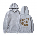 Jesus Loves You Negabaritinis grafinis gobtuvas Moteri&scaron;ki Hip Hop Vintažiniai megztiniai su gobtuvu Moteri&scaron;ki megztiniai, madingi estetiniai vir&scaron;utiniai drabužiai 3XL