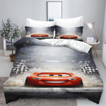 Žaibo Makvyno 3D Vaikų Poros Lova Patalynės Komplektas Mielas Spausdintas Animacinis Antklodės Užvalkalas Poliesterio Antklodės Komplektas Vienvietis Karali&scaron;kas Dydis 135x200cm