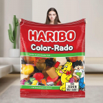 Haribo Me&scaron;kiukų Saldainiai Pliu&scaron;iniai Antklodės Studentams Flanelinė Mesti Antklodė Namų Dekoro Mink&scaron;tas Dizainas Kokybi&scaron;kas Patalynės Užtiesalas Gimtadienio Dovana 30x40in red