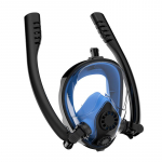 Silikoninė nardymo kaukė suaugusiems, nardymo kaukė su dvigubu vamzdeliu, visi&scaron;kai sausi nardymo akiniai, autonominė povandeninio kvėpavimo kaukė CHINA
