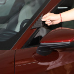 For Porsche Taycan -2022 Soft carbon fiber A pillar Rearview Mirror Side Triangle Spoiler Trim Sticker Car Carbon Fiber