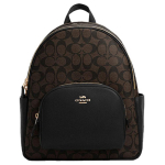 Coach Court 27 Classic Logo Drobės ir Odos Kuprinė Moteri&scaron;ka kuprinė Juoda Ruda 5671-IMAA8 Basic Set (Bag+Dust Bag)