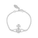 Vivienne Westwood Mayfair Bas Relief Classic Series Kniedėtas Saturnas Žalvaris Kri&scaron;tolas Apyrankė Moteri&scaron;ka apyrankė Sidabrinė 61020032W110W110 Box