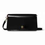 Tory Burch Emerson Logotipas Nuimamas Peties Dirželis Per Petį Mini Rankinė Moteri&scaron;kos rankinės Juoda 157730-001 Basic Set (Bag+Dust Bag)