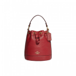 Coach Dempsey 15 Vienspalvė Rai&scaron;teliu Užsegama Akmenuko Odos Kibiro Formos Rankinė Moteri&scaron;kos Rankinės Raudona CG532-IMF8Q Basic Set (Bag+Dust Bag)