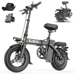 2026 naujas Ebike TOOFLY GS3 sulankstomas elektrinis dviratis 250W 48V15AH elektrinis dviratis 14 * 2.125 colio padanga unisex elektrinis dviratis. 250W 48V 15AH（Foldable） juoda